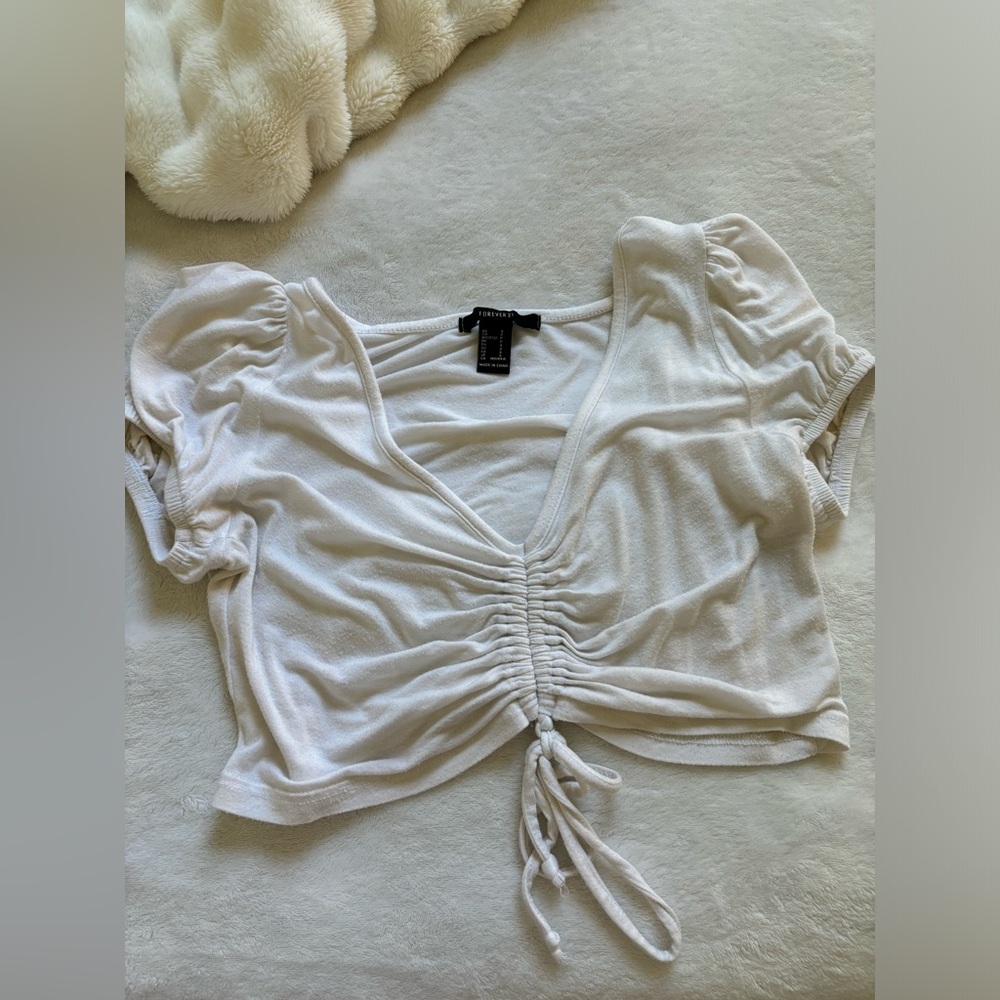 white vintage forever 21 crop top